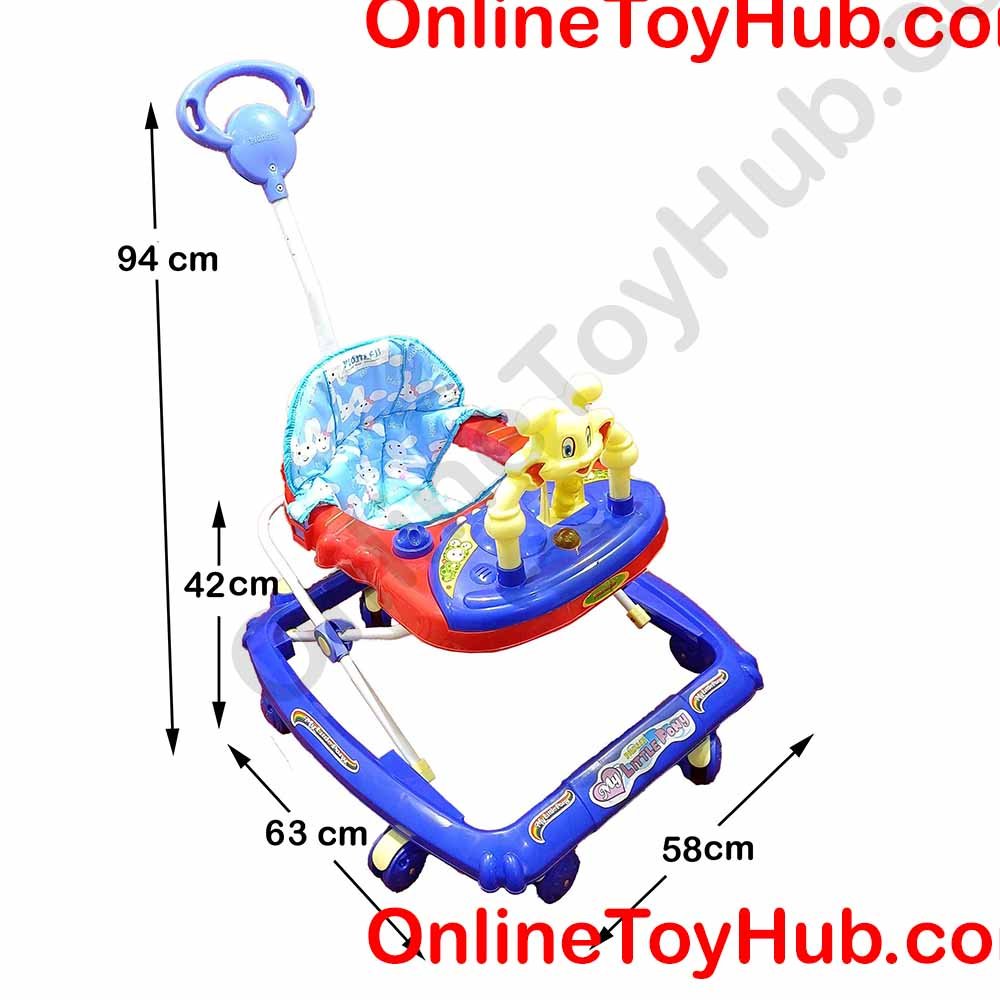 pioneer Pony Baby Walker Blue Red with handle-10q