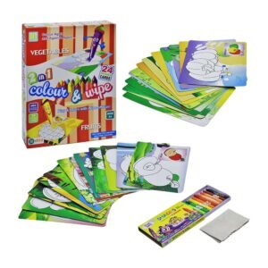 2 in 1 Colour And Wipe Vegetables and Fruits Preschool Learning Game - Ekta