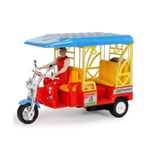 Centy E- Rickshaw Pull Back Toy Model - Red & Blue
