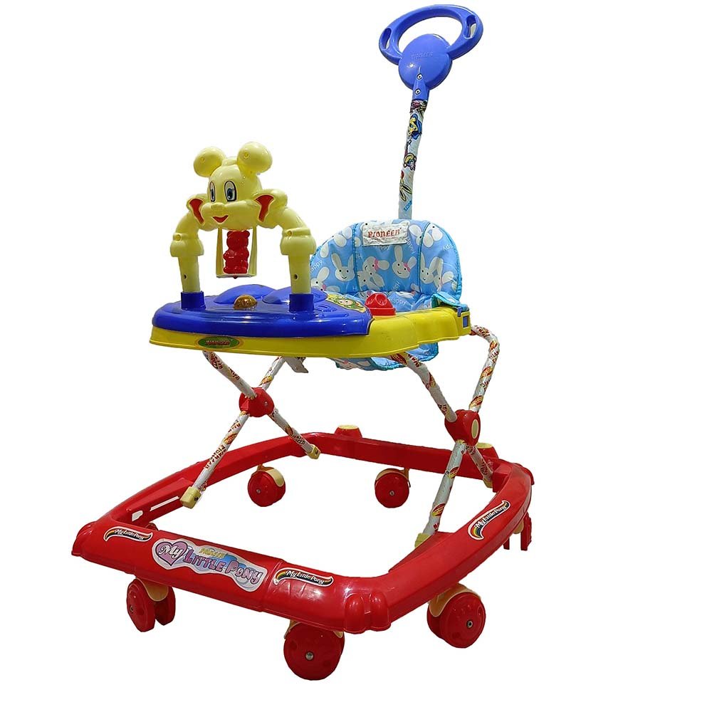 pioneer Pony Baby Walker Red Yellow with handle-4