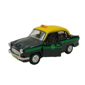 AMBASSADOR TAXI Front Two Doors Openable Pull Back Car - Black Centy Pull Back Action