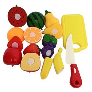 Cutting Fruits Play Set Toys 9 Pieces With Cutting Board Best Game Gift For Girls