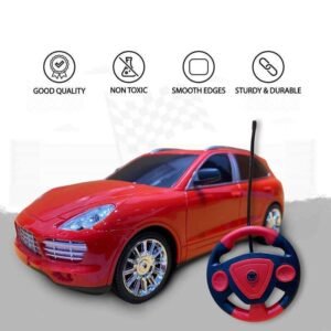 High Speed Remote Control Rechargeable Racing Car Auto Function With 3D Lights, Scale 1:20 And With Steering Wheel Remote