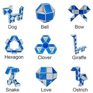 Magic Snake With 24 Wedge Blocks | Geometric Brain Teaser Rubik's Cube Twist Puzzle Toy for Kids & Adults