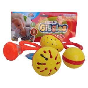 Giggles Rattle Set Cum Teether Pack of 4 For New Born Babies