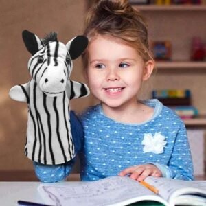 Zebra Animal Hand Puppet Soft Toy For Kids | Animals Storytelling Hand Puppets Soft Zebra | Hand Puppets for Kid's Learning Playing | Gift For Kids (Zebra)