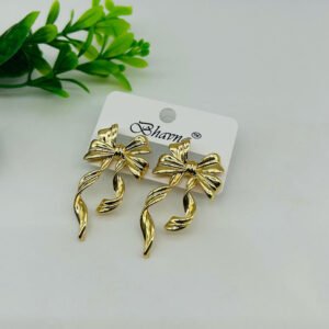 Bow Design Fancy Earring Gold ER1231