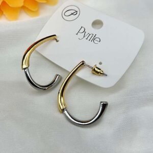 Dual Color Earring Gold & Silver Mix ER545