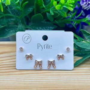 Ribbon Combo Earrings Rose Gold ER993