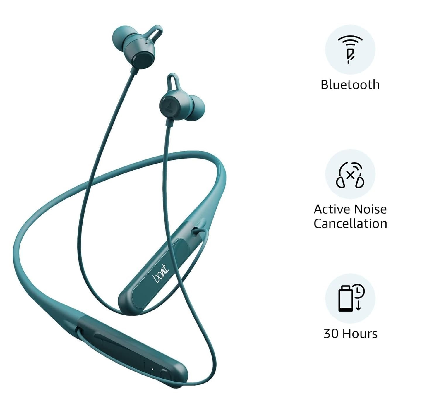 boAt Rockerz 255 Touch in Ear Neckband with Full Touch Controls teal green 002