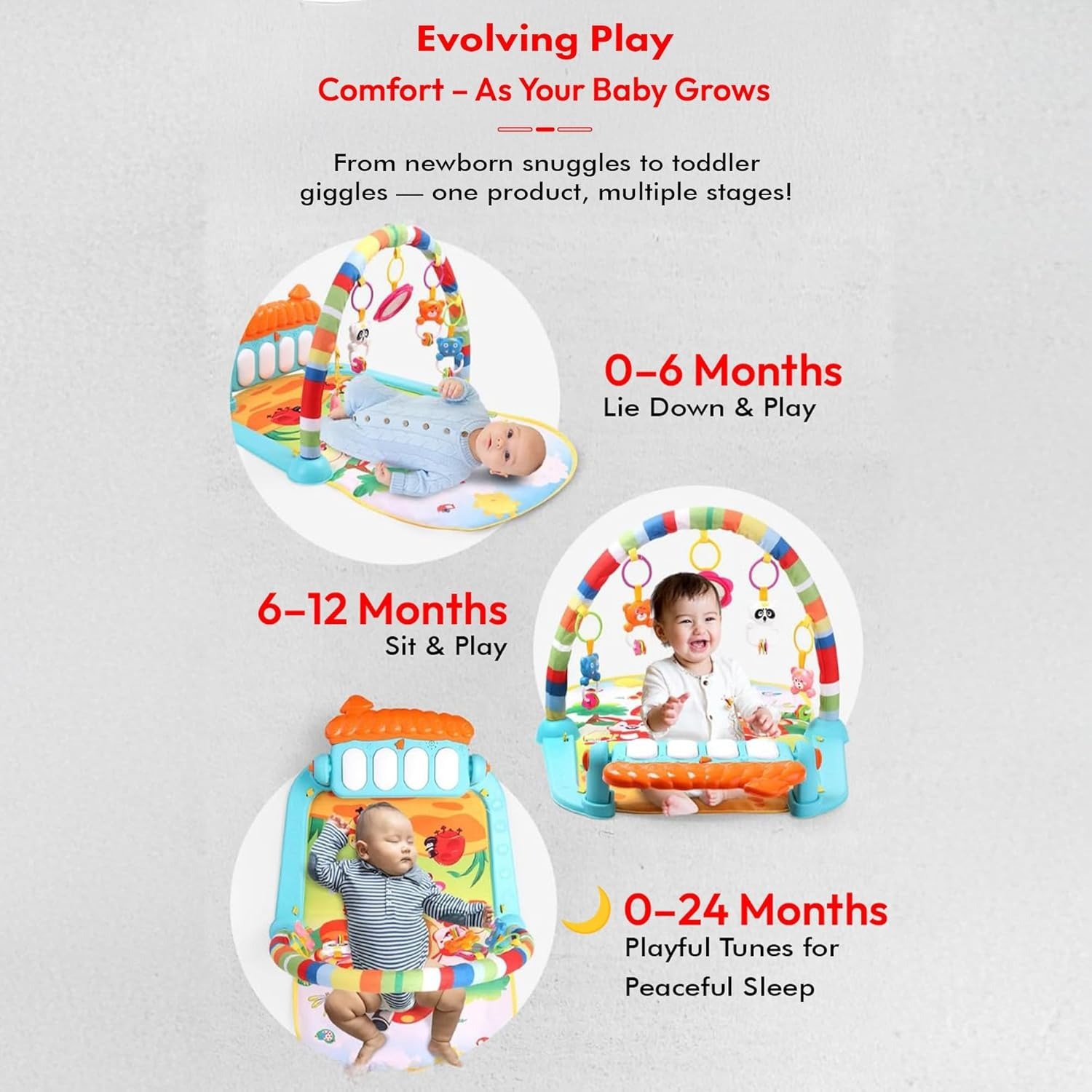 Musical Keyboard Mat Piano _ Baby Gym & Fitness Rack Piano _ Baby Play Mat _ Fitness Rack with Hanging Rattles _ Lights & Musical Keyboard _ Gift for Babies & Kids 6